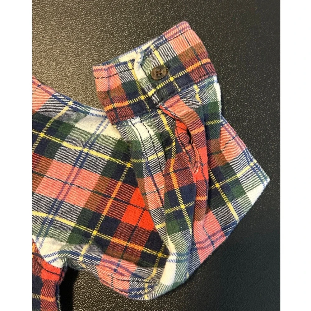 Carters Toddler Boys Red Green Plaid Flannel Button Down Shirt 18 Months 1526